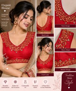 ✨ Beautiful Red Embroidered Designer Blouse