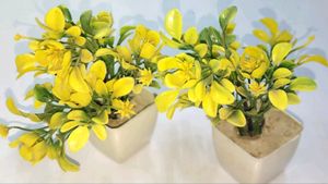 Plants 1 pair yellow Artificial Show pieces indoor