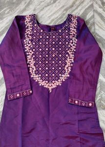 Elegant Purple Embroidered Kurta Set
