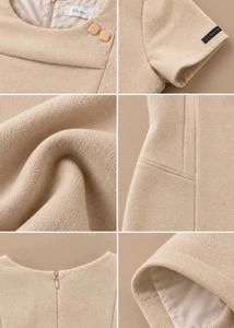 CREAM BEIGE STRUCTURED BODYCON DRESS