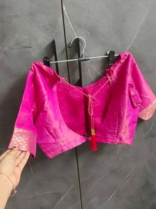 Vibrant Pink &amp; Yellow Saree with blouse
