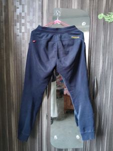 Navy Blue Joggers with Yellow Drawstring
