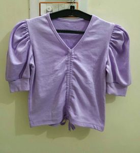 Trendy Puff Sleeve Ruched Top! 🪻