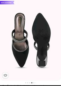 Black Embellished Mules