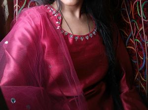 Maroon Embellished Kaftan