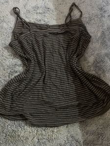 Striped babydoll Top with Button Detail