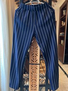 Navy Blue Striped Pants