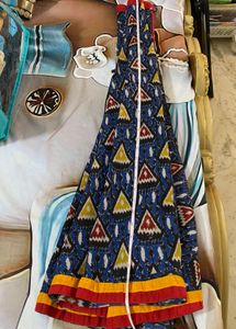 Blue printed ethnic lehenga set