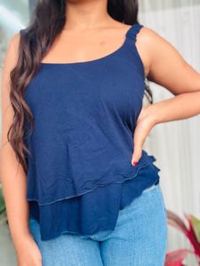 Stylish Layered Blue Tank Top