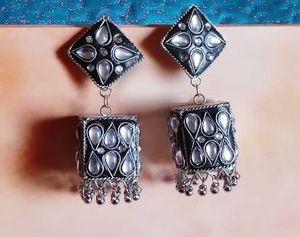 Oxidized Jhumka Earrings