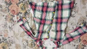 Cute Plaid Button-Up Top