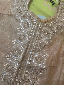 Beige Embroidered Kurta
