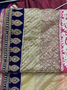 new party wear 2 in 1Embroidered Silk Saree