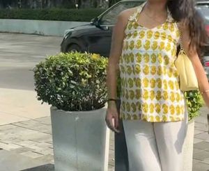 Stylish Printed helter neck short kurti