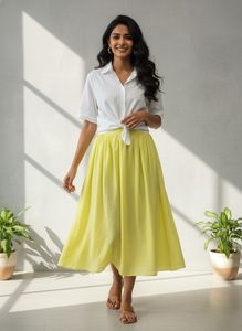 Bright Yellow Midi Skirt