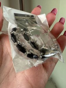 Sparkling Black Hoop Earrings