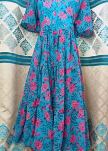 Blue Floral Maxi Gown