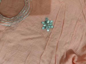 Elegant Peach Kurta Set with Dupatta