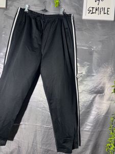Black Track Pants with White Stripes