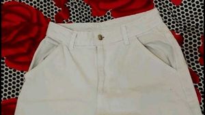 Cream Wide Leg Jeans
