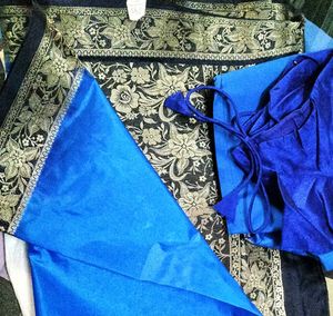 Royal Blue Saree with Intricate Border