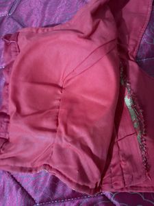 Red Brocade Sleeveless Blouse