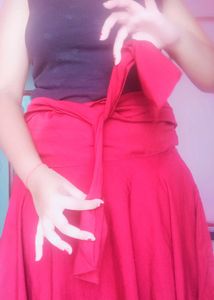 Elegant Red Ethnic Skirt