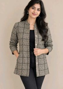 Women's Checkered Cardigan