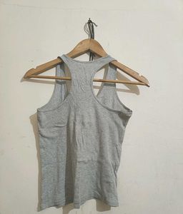 Peach Ribbed Square Neck Top