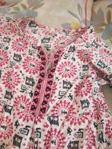 Pink &amp; Black Ethnic Print Kurta