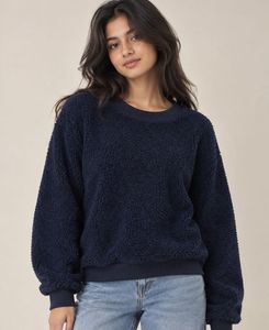Cozy Navy Teddy Fleece Sweatshirt