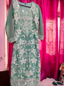 Elegant Mint Green Kurta pant dupatta set