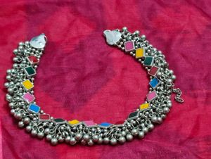Boho Multicolor Anklet with Bells