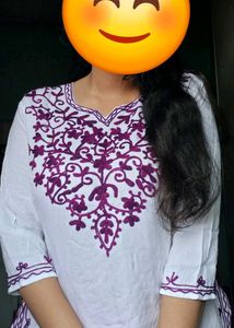 Embroidered White Tunic Top