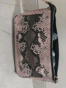 Versace Snakeskin Clutch with Gold Chain