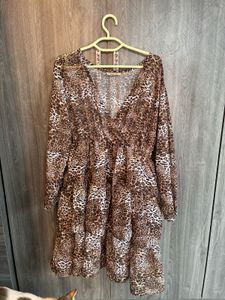 Leopard Print Tiered Mini Dress