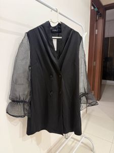 SASSAFRAS Chic Black Blazer Dress