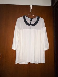 White Top with Peter Pan Collar