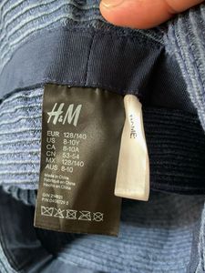 H&amp;M Stylish Blue Straw Hat with Ribbon