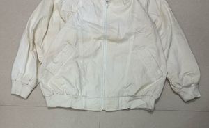 Cream Zip-Up Bomber Jacket 🇺🇸