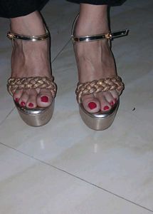 Gold Platform Heels - Size 39/ UK 6