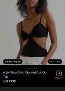 Black Cut-Out Crop Top with Bow Detail