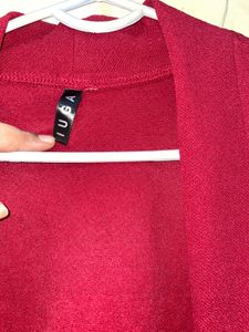 Maroon Long Cardigan