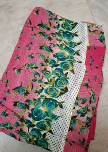Floral Print Pink Ethnic Skirt