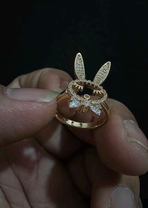 Cute Bunny Ring with Crystals