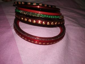 Multicolored Glass Bangles Set 2