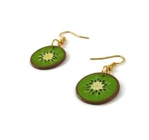 Cute Kiwi Slice Earrings