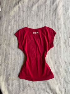 fitted y2k red top