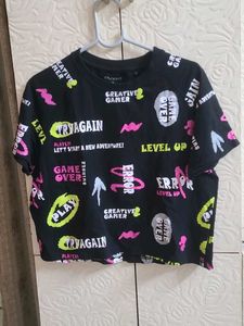 Graphic Print Cropped T-Shirt