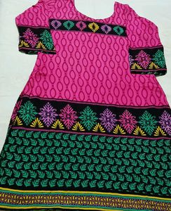 Women's Pink Printed Kurta and Palazzo Set